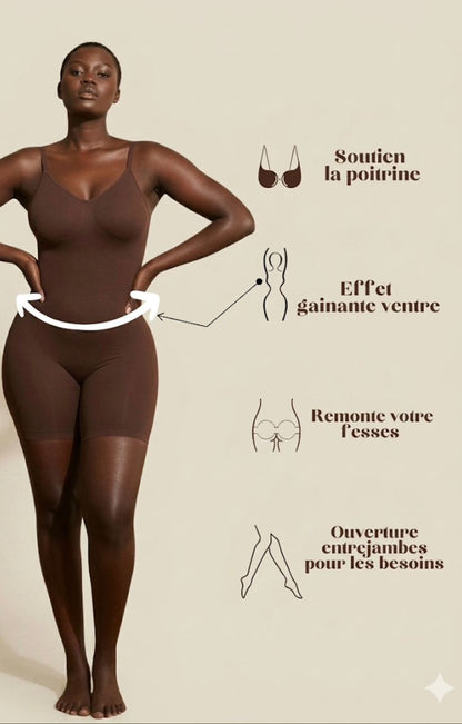 BODY GAINANT SILHOUTTE, VENTRE PLAT, REMONTE-FESSIER – DOS NUS