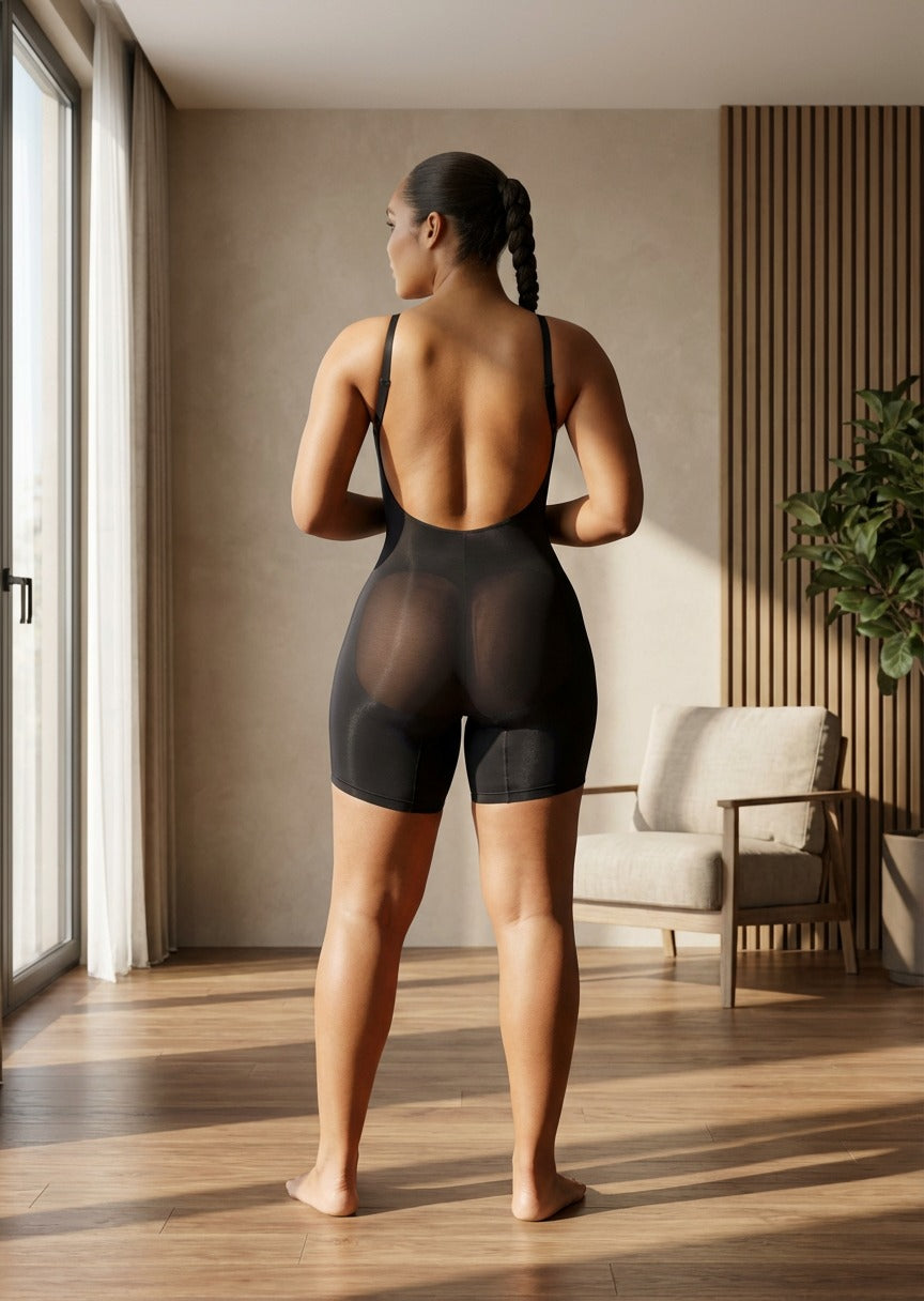 BODY GAINANT SILHOUTTE, VENTRE PLAT, REMONTE-FESSIER – DOS NUS