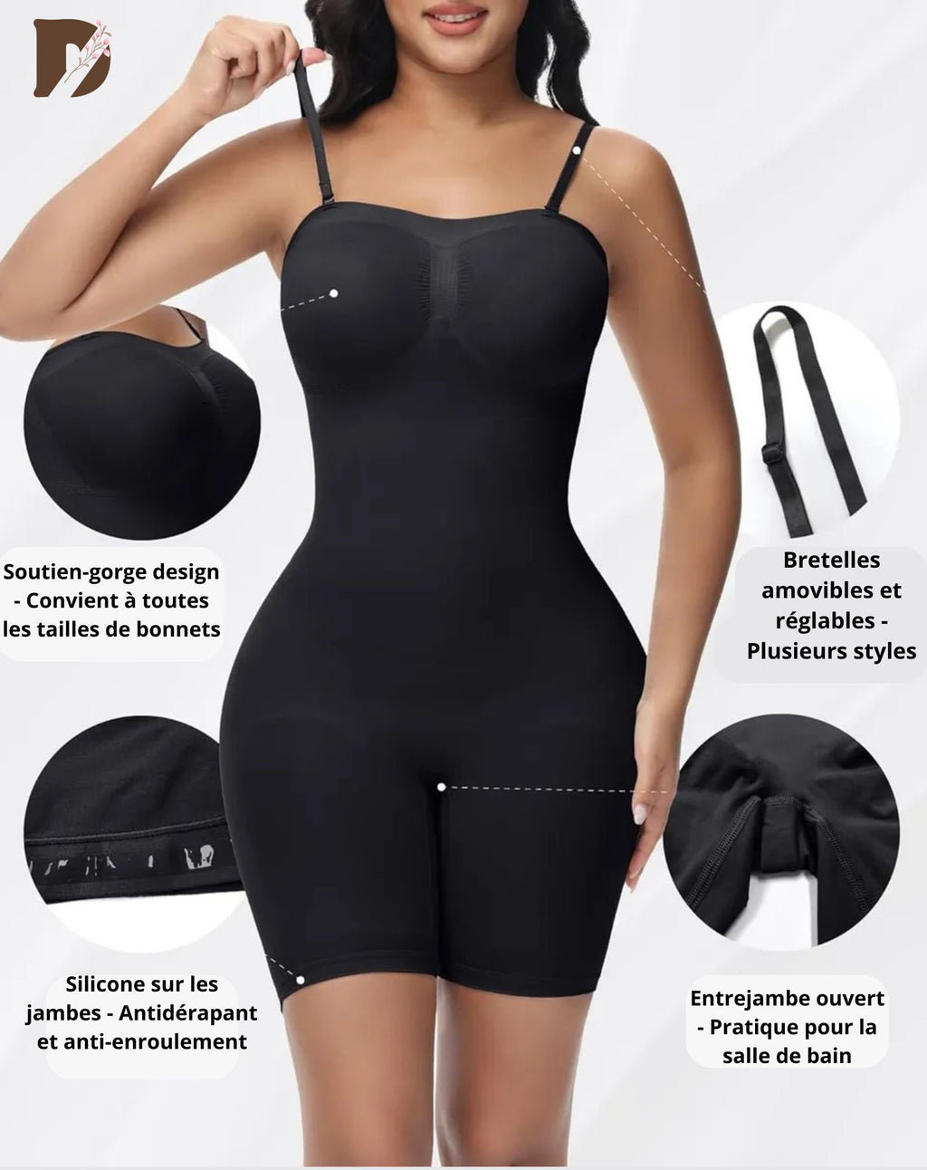 BODY GAINANT SILHOUTTE, VENTRE PLAT, REMONTE-FESSIER – DOS FERMÉ