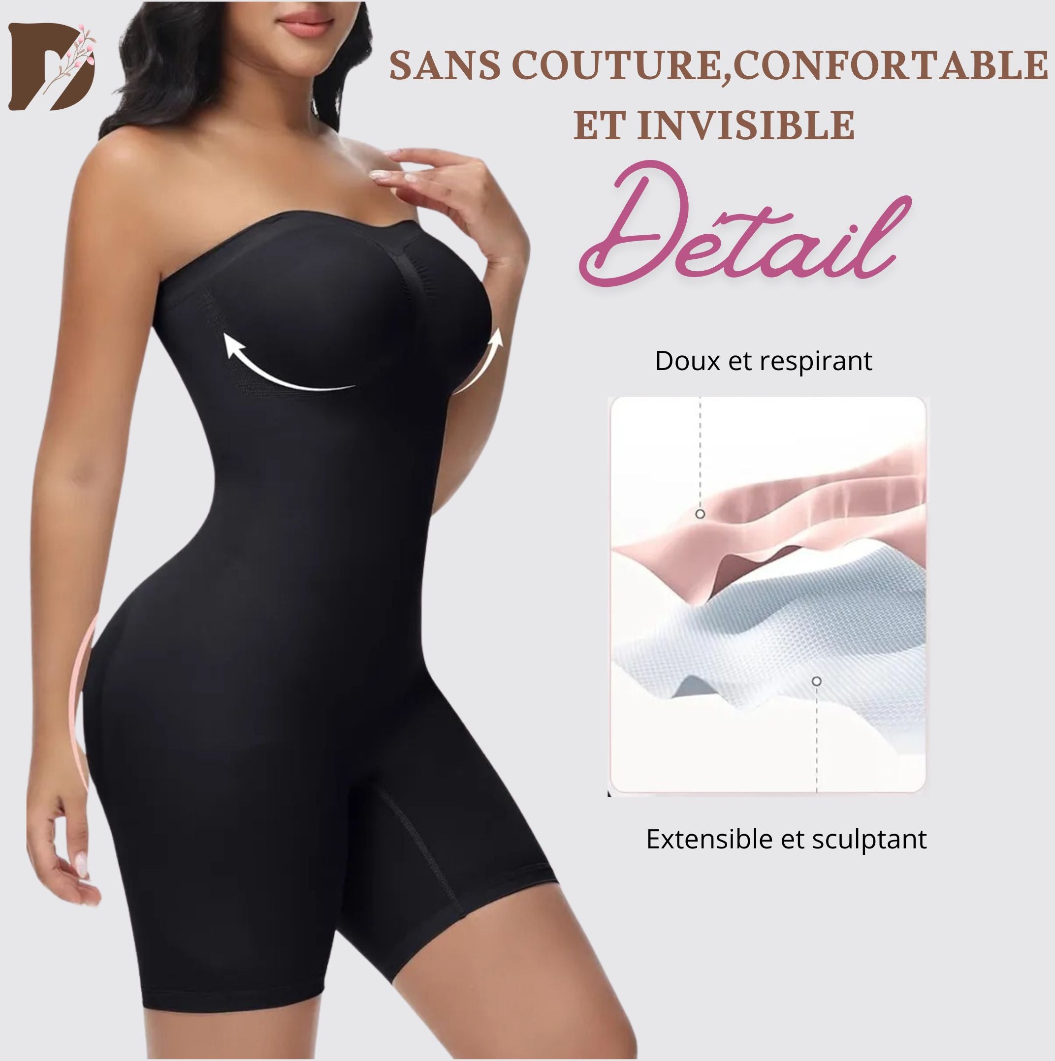 BODY GAINANT SILHOUTTE, VENTRE PLAT, REMONTE-FESSIER – DOS FERMÉ