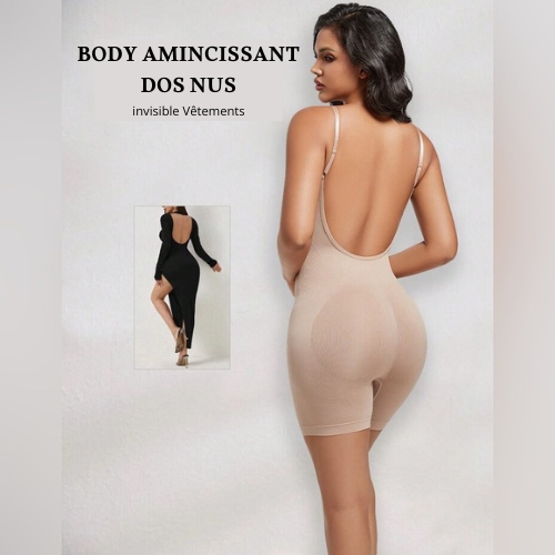 BODY GAINANT SILHOUTTE, VENTRE PLAT, REMONTE-FESSIER – DOS NUS